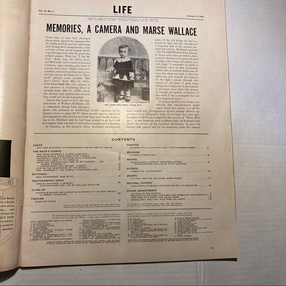 Vintage Life‎ Magazine - 1/19/1953 - Close-up of Humphrey/Wilson, Rare, - Picture 3 of 5